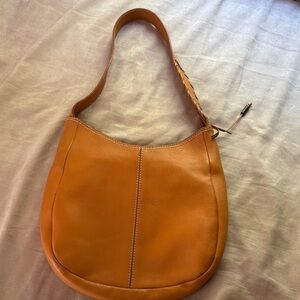 Chic Camel color Leather Hobo Bag made in Columbia